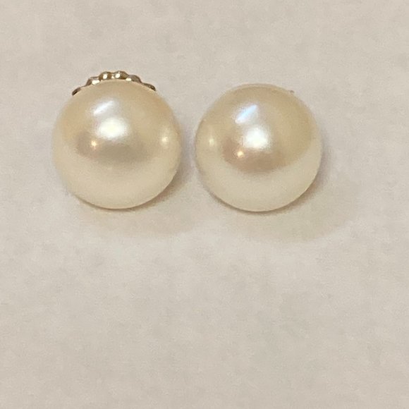 unbranded Jewelry - Cultured Pearl Earrings 12mm 14K White Gold